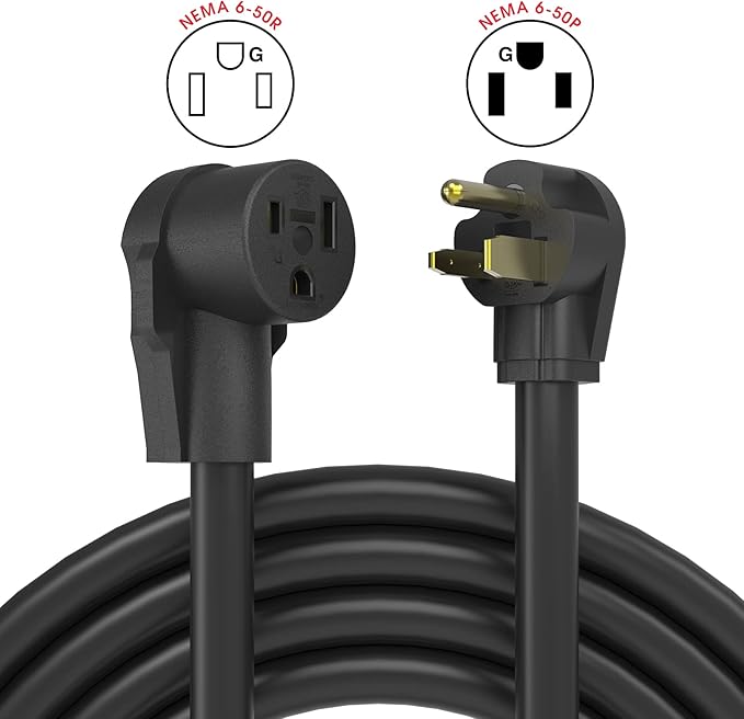 YESWELDER 40ft 250 Volt Welder Extension Cord 8 AWG Power Extension for Welding Machines， NEMA 6-50P to 6-50R