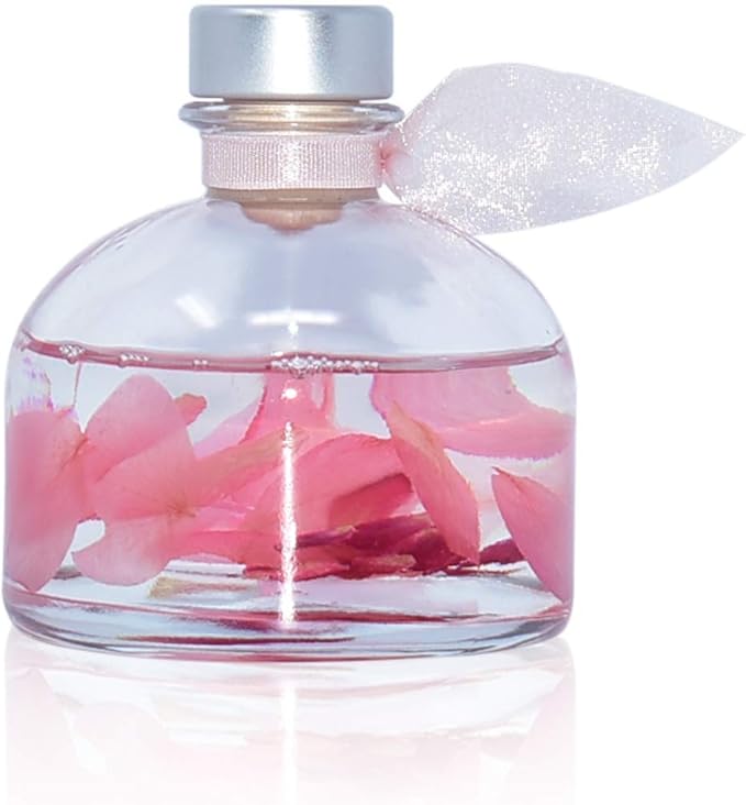 LOVSPA Reed Diffuser Set, Moroccan Rose Scented Oil Diffuser with Sticks, Home Fragrance Accessories for Bathroom Shelf Decor, Aroma Diffusers for Home or Office Desk, USA Made