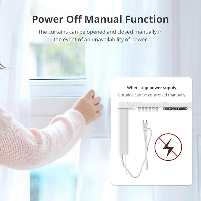 Motorized Curtain Rods with Remote | Matter-Certified WiFi Electric Curtains Compatible with Apple Home, Alexa, Google Assistant, SmartThings | Automatic Curtain Opener (6.1m (240.2inch))