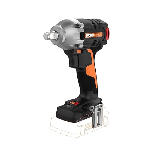 WORX Nitro WX272L.9 20V Power Share 1/2” Cordless Impact Wrench with Brushless Motor (Tool Only)