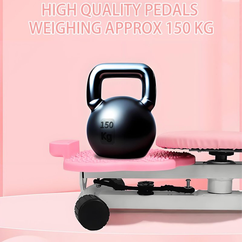 Waist Twisting Machine With Resistance Band - 360° Rotating Waist Twister Board For Core Workout Abdominal Fat Loss, Noiseless Ab Twister Machine, 330 Lbs Weight Capacity Gym Equipment (Pink)