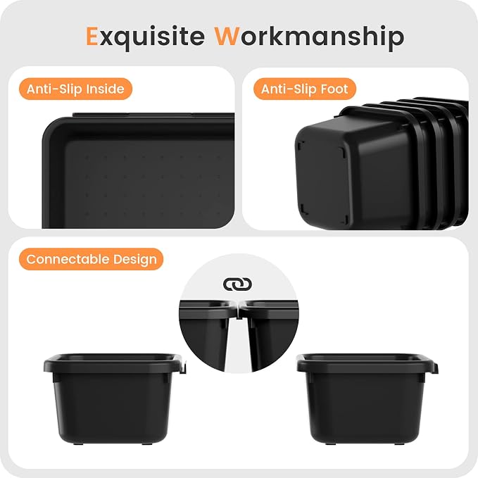 【Military Grade】A-LuGei Drawer Organizer,【】Makeup organizer,【Holds 177 Items】Bathroom Organizers and Storage,Organization and Storage,Desk Drawer Organizer for Vanity【Black】