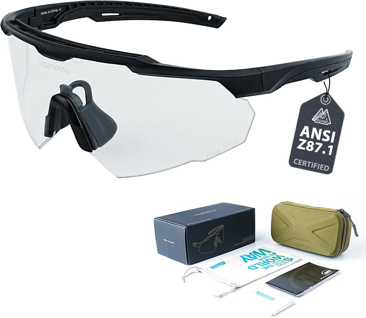 Skiennix Shooting Glasses - Anti-Fog High Definition Lenses | ANSI Z87+ Certified Tactical Safety Glasses for Men & Women