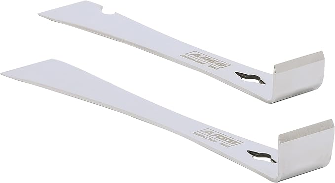 ARES 46018-2-Piece Stainless Steel Prybar Scraper Set - Ultra Sharp Scrapers Remove Residue from Steel, Aluminum, and More - Prybar Ends Offer Extra Leverage - Built-In Nail Puller and Bottle Opener