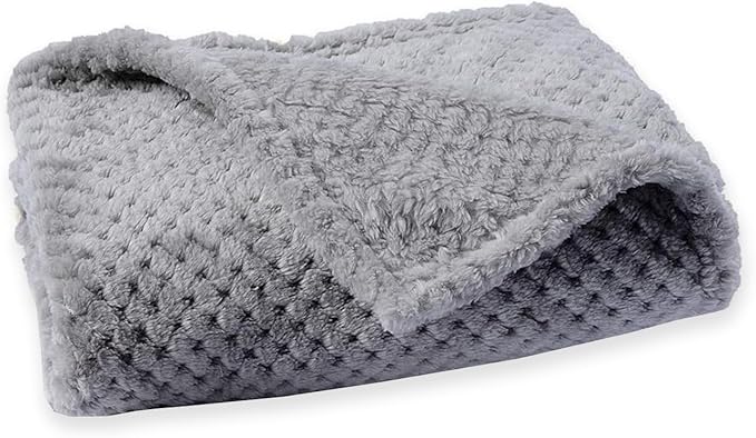 Pet Blanket Warm Soft Dog Blankets Washable Cat Throw Blankets Sofa Bed Couch Furniture Protector Cover for Small Medium Large Dogs Cats, Grey, 63" x 79"