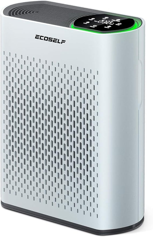 Air Purifier for Large Room, Cleans 2,400 ft² in 30 Mins, 3-Stage True HEPA, 360° Airflow, Large Touch Display Control, Real-Time Air Quality (PM2.5) Display, Ultra-Quiet 20dB Sleep Mode