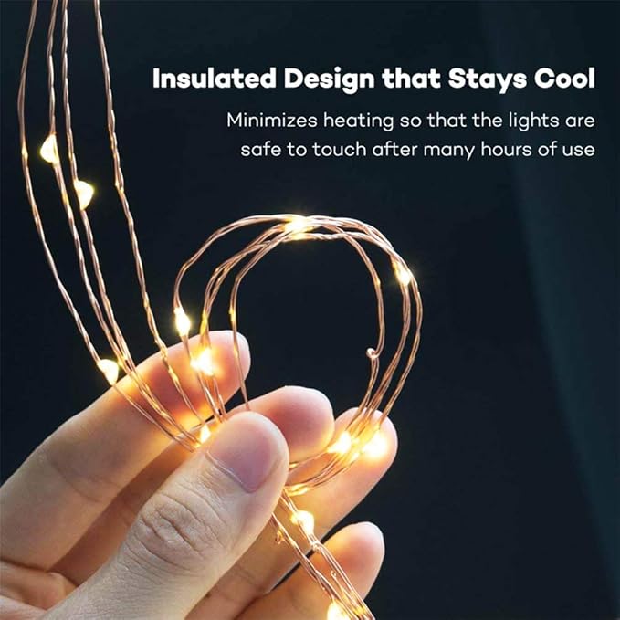 220 LED Solar Firefly Bunch Lights, 8 Flashing Modes, Fairy Copper Wire Waterproof String Lights, Decorative Vine Solar Watering Can Lights, Outdoor Garden Christmas Decor Lights (Warm White)