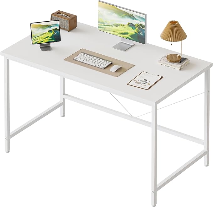 Mericonia 32x16 Inch Computer Desk, 0.6" Thick Small Office Table | Modern Simple Style, Small Study & Writing Table for Home Bedroom Work, White