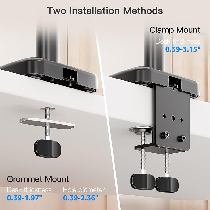 Extra Long Arm Monitor Mount, Fits Max 32" Hold up to 19.8lbs | Single Long Arm Computer Desk Mount, Extra Long Adjustable Stand, Tall Arm with Tilt, Swivel, Rotation, VESA 75/100mm