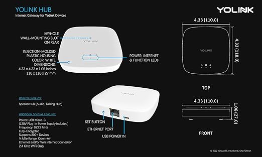 YoLink Smart Home Starter Kit: Smart Plugs with Energy Monitoring & Hub Kit, 2 Smart Outlet, Compatible with Alexa, Google, IFTTT, 1/4 Mile World's Longest Range