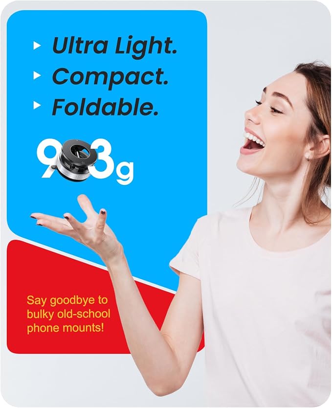 Jononser Magnetic Suction Cup Phone Mount for Magsafe, 360�� Adjustable Magnetic Car Phone Holder, Pocket Size Foldable Car Mount, Phone Holders for Your Car for iPhone 17 16 15 14 13 12 Series,Silver