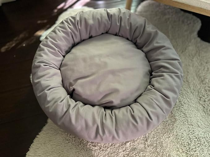 Organic Cotton Canvas Dog Bed: Removable Cover, Natural Fill - Made in USA (Blue Gray, XX Large 50" x 8" inches)