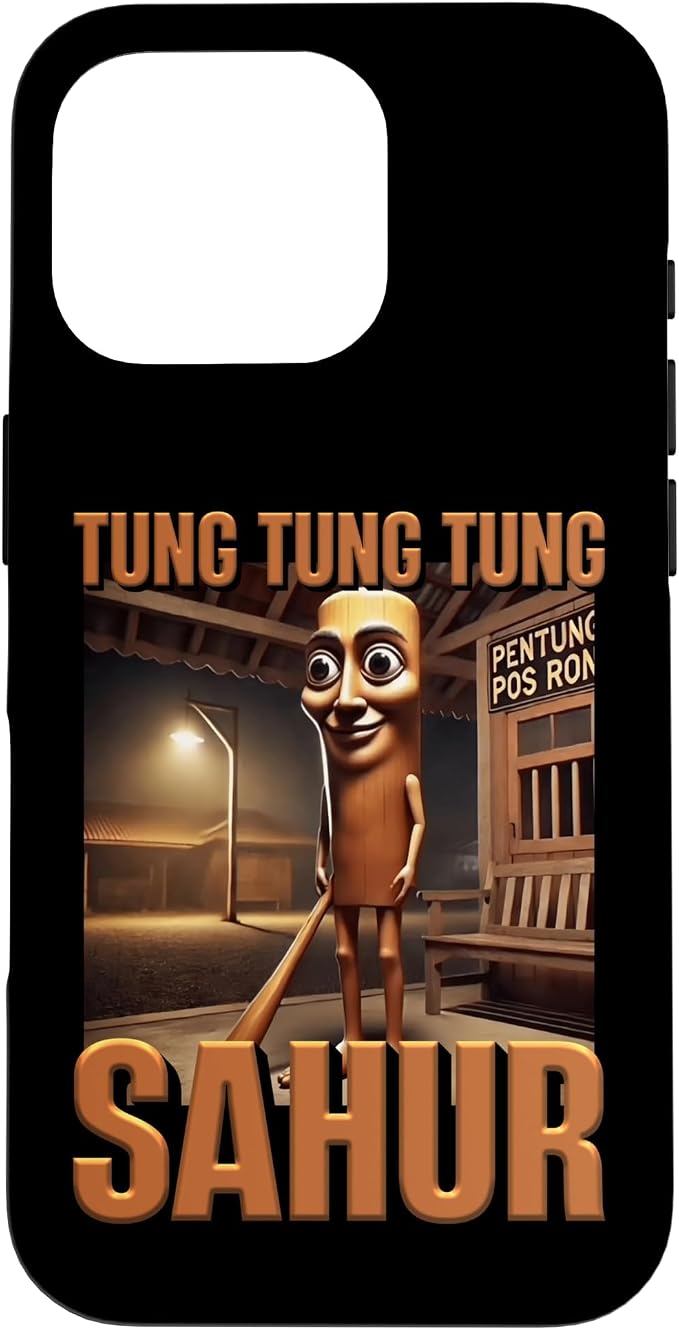 Internet Hilarious Meme AI Character Tung Tung Tung Sahur Case for iPhone 16 Pro
