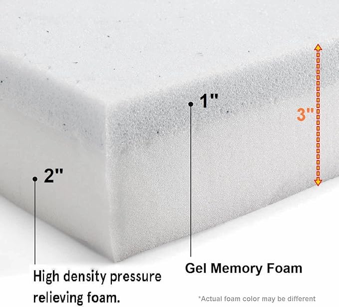 Pet Dog Bed Gel Infused High Density Memory Foam Pad (34x26x3 inches)