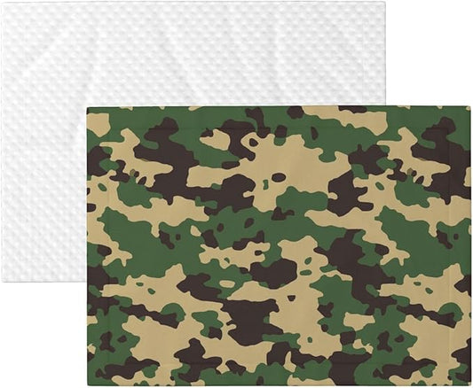 Cat Dog Blanket Camouflage Pattern Green Black Ultra Soft Warming Mat for Indoor Pet Beds Furniture 27.6 X 19.7inch