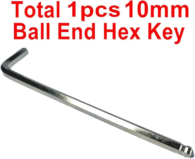1pcs 10mm Ball End Allen Wrench sets,10mm Hex Key Wrench set,10mm ball end Hex Driver allen key Door Key L Shaped hex wrench set with Long Arm 224mm lengh.10mm ball end hex wrench