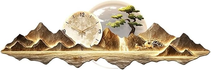 Light Luxury Clock Wall Aesthetic Creative Led Wall Watch Nordic Living Room Home Decoration(C,120x40cm)