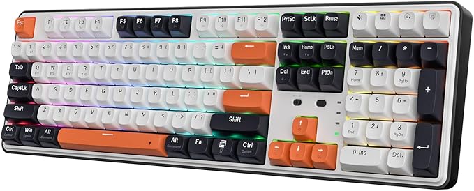 Redragon K689 PRO Wireless 108-Key Gasket RGB Gaming Keyboard, 4 Hotkeys | Extra Shortcut Keys, 0-Delay Tri-Mode, Cushioned Noise Dampening for Creamy Thocky Sound, Unfaded PBT Keycaps, PRO Software