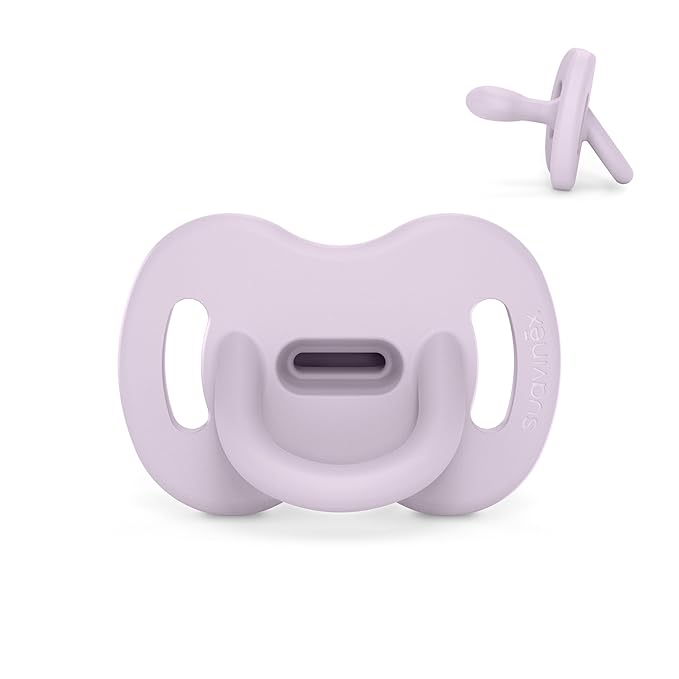 Color Essence SX PRO Silicone Baby Pacifier 1Pk, Made with 100% Soft Silicone, Baby Essentials Perfect for Breastfeeding Babies, Designed in Spain, 6-18 Mths, Lavender