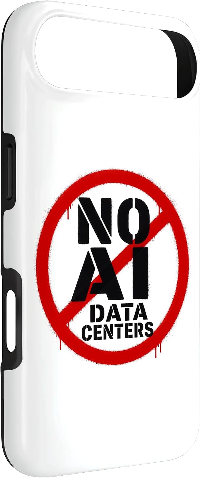 No AI Data Centers ��� Simple Minimal Spray Paint Style Text Case for iPhone Air