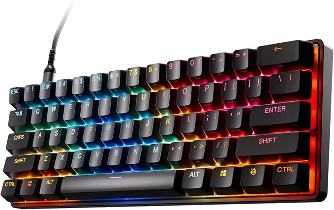 SteelSeries Apex Pro Mini Gen 3 OmniPoint 3.0 HyperMagnetic Switches — Adjustable Actuation — Rapid Trigger — Game-Ready Presets — Protection Mode — Rapid Tap/SOCD — RGB — PBT Keycaps — USB-C