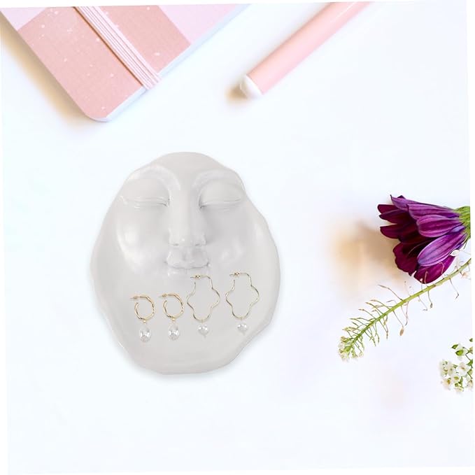 Cabilock Stylish Face Tray for Jewelry and Candle Storage Versatile Vanity Decor for Room Bathroom and Bedroom Minimalist Design for Modern Aesthetic