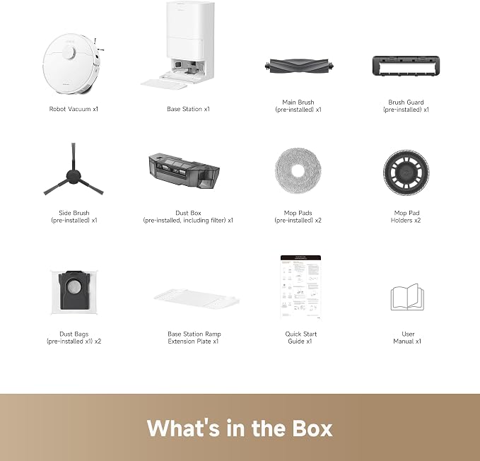dreame D30 Ultra CE Robot Vacuum and Mop, 25,000Pa Powerful Suction | 0.41in Mop Lifting, Multifunctional Base Station, Auto Dust Emptying & Mop Self-Cleaning, Smart Obstacle Avoidance, White