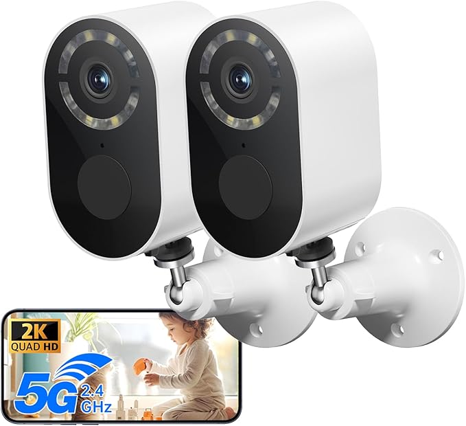 Security Cameras Wireless Outdoor, 2K Battery Powered WiFi Camera with AI Motion Detection, Spotlight Siren Alarm, Color Night Vision, 2-Way Audio, Waterproof Home Surveillance, Cloud/SD Storage