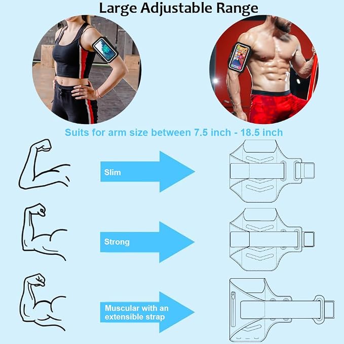 Phone Holder for Running-Karvense Phone Arm Bands w/Earphone Bag for Running&Gym& &Workout&Jogging, Cell Phone Armband for iPhone 17 Pro Max/16 Pro Max/15 Pro Max, Samsung Galaxy S Ultra/Plus- 6.9������