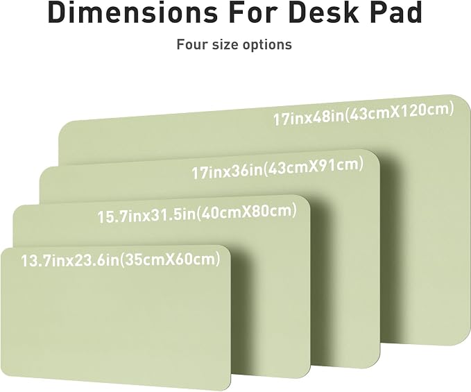 Aothia Leather Desk Pad Protector, Office Desk Mat, Large Mouse Pad, Non-Slip PU Leather Desk Blotter, Laptop Desk Pad, Waterproof Desk Writing Pad for Office and Home (48"x17", Grass Green)