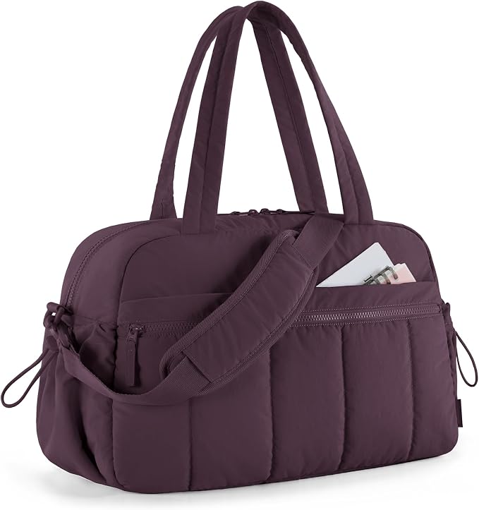 BAGSMART Duffle Bag for Travel, Gym Bag for Women, Weekender Carry on Bag | PVC Wet Pocket, Airline Approved Personal Carry-on Size, Fits Under-seat, One Bag for Gym, Travel, Hospital, Overnight