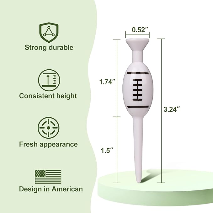 Plastic Golf Tees, Pack of 25, for Height Consistency, Excellent Durability and Stability Tees, Golf Gift for Men Women and Children, Golf Accessories