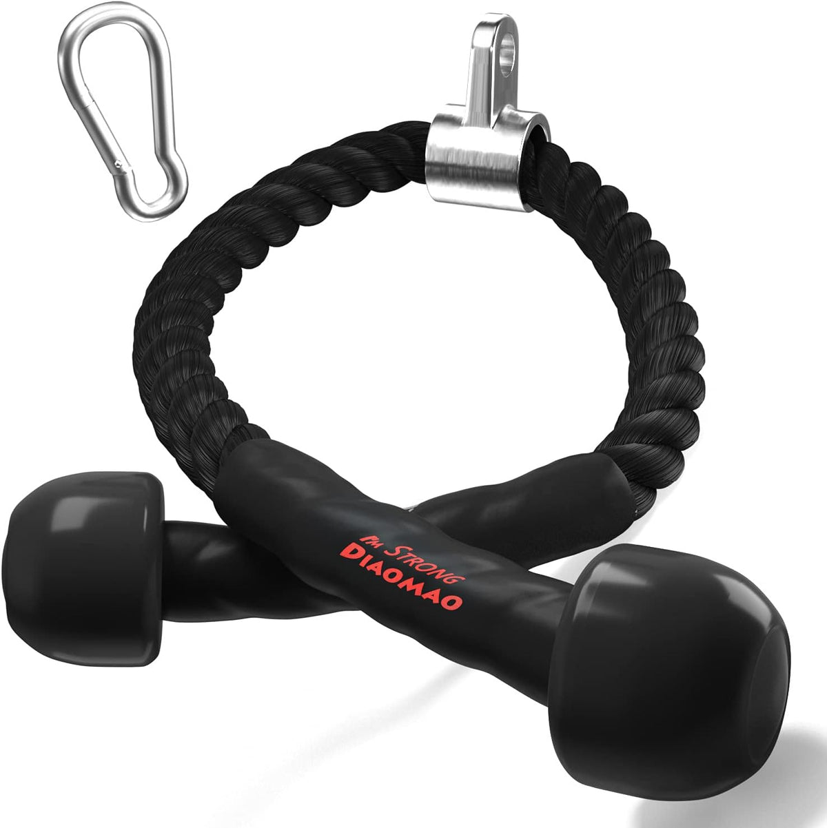 Tricep Rope | 35-Inch Cable Attachment with Upgraded Rubber Handles for Enhanced Grip & Motion