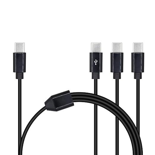 3 in 1 USB Type C Splitter Cable,USB C Male to 3 USB C Male Data Snyc and Charging Cord,USB C Multi Charging Cable for Cell Phones,Tablets and More(1.6FT/0.5M)
