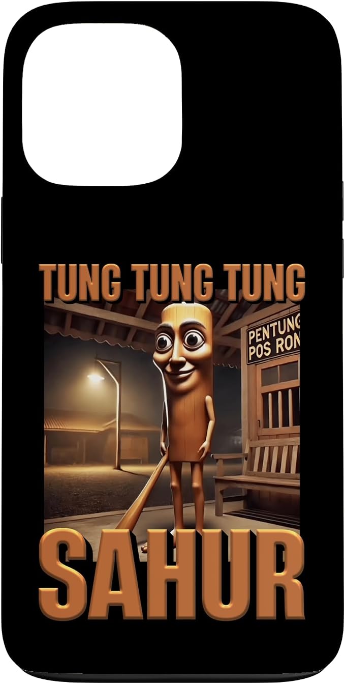 Internet Hilarious Meme AI Character Tung Tung Tung Sahur Case for iPhone 13 Pro Max