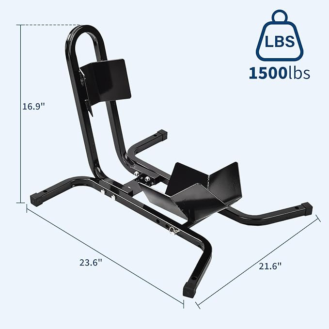 Garvee Universal Wheel Chock & Motorcycle Stand Heavy Duty 1500Lb Capacity Adjustable Motorcycle Wheel Chock 16''-21'' for Trailers, Cruiser, Sport and Dirt Bikes (Black/for Wheel 16''-21'')
