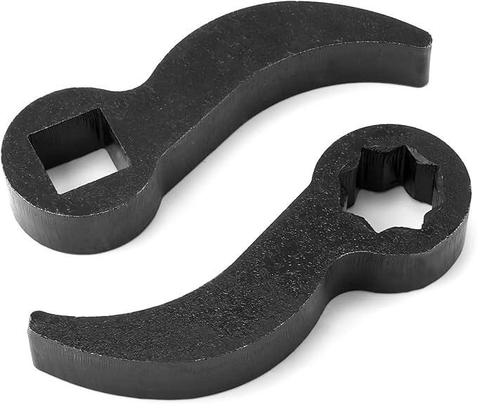 2pcs Pry Bar Wrench Adaptor Heads, 2 Styles Ratchet Prybar Adapter Adjustable Head Pry Bar Half Shaft Crowbar Removal Car Repairing Tool 1/2" Drive (Black)