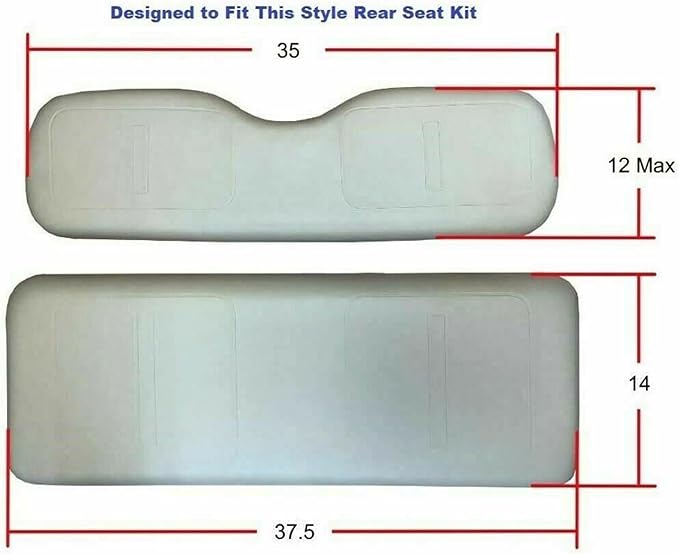 Huskey 4PCS Golf Cart Front/Rear Seat Covers for EZGO Medalist/TXT 94-13 Custom Two-Tone Black/Red Diamond Stitching with Red Piping, Marine Grade Vinyl Material, Staple on Design