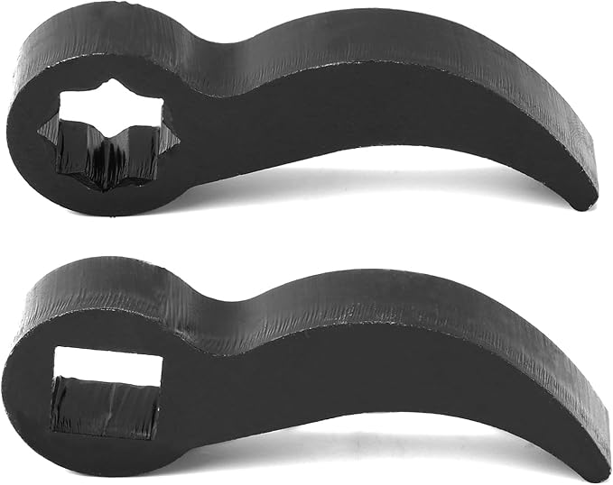 2pcs Pry Bar Wrench Adaptor Heads, 2 Styles Ratchet Prybar Adapter Adjustable Head Pry Bar Half Shaft Crowbar Removal Car Repairing Tool 1/2" Drive (Black)