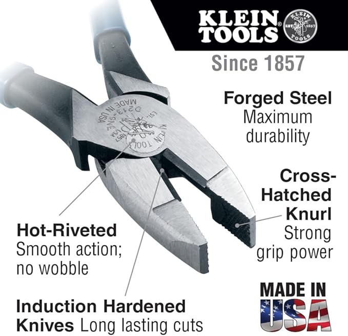 Klein Tools 80006 Trim-Out Tool Kit, Made in USA, with Klein Hand Tools and a 4-Pocket Leather Pouch, 6-Piece