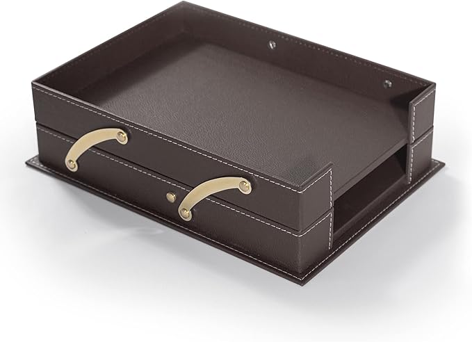 MOOGCO Desk Organizers - Desk Accessories - Leather Desk Organizer - Bonded Leather Set - Office Desk Accessories - Home Office Accessories - Desk Supplies - Leather Desk Set - Office Accessories