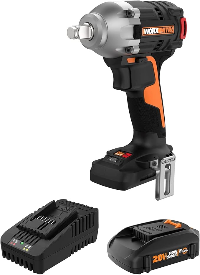 WORX Nitro WX272L 20V Power Share 1/2" Cordless Impact Wrench with Brushless Motor