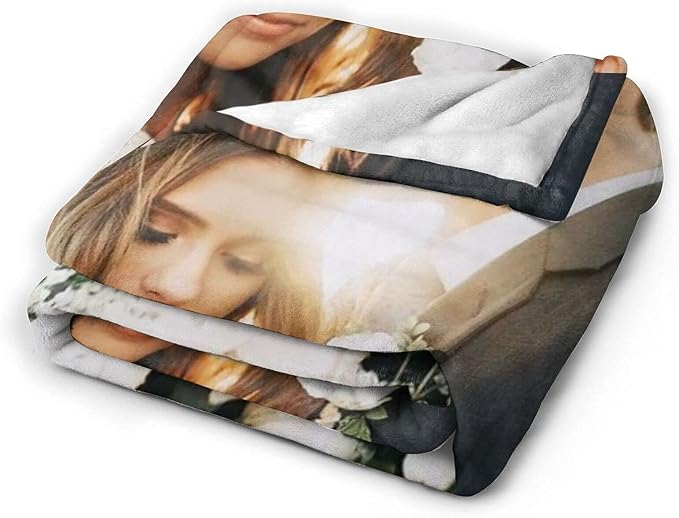QETXVI Custom Blanket with Photos Text Customized Blanket Personalized Flannel Throw Blankets for Adult Kid Birthday Christmas Halloween Fathers Mothers Valentines Gift - 60"x 80"