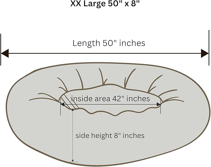 Organic Cotton Canvas Dog Bed: Removable Cover, Natural Fill - Made in USA (Sage Green, XX Large 50" x 8" inches)