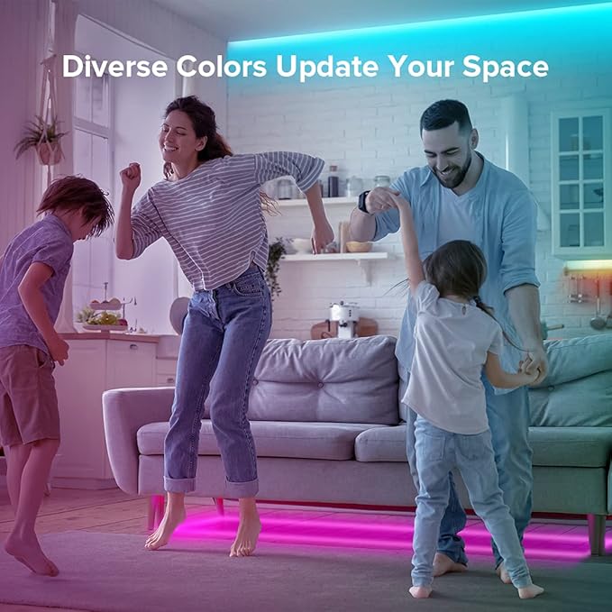 BTF-LIGHTING RGBW Bluetooth Music APP 16.4FT LED Strip Lights RGB+Warm White 3000K 4 Colors in 1 LED Color Changing Lights Strip for Bedroom, Desk, Home Decoration, with Remote and 12V Power Supply