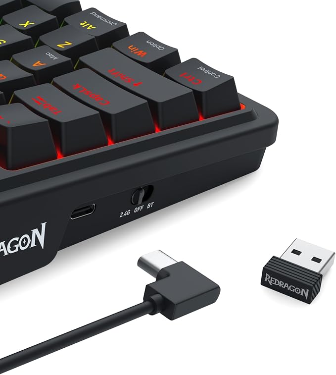 Redragon K719 PRO Wireless 95-Key Gasket Gaming Keyboard, TFT Screen & Knob | Easy-Control LED Info Display, 0-Delay Tri-Mode, Cushioned 5-Layer Noise Dampening for Creamy Thocky Sound, Practical 95 keys
