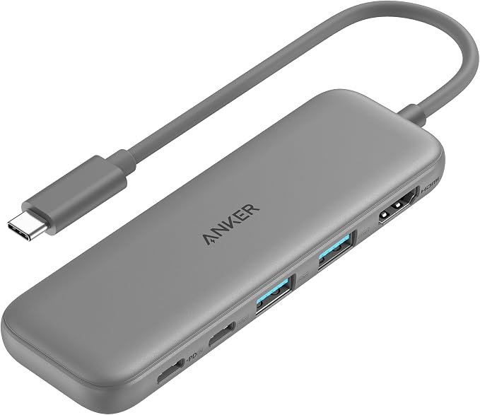 Anker USB C Hub, 5-in-1 USBC to HDMI Splitter with 4K Display | 85W Max PD, 1 Powered USB-C 5Gbps & 2 Powered USB-A 3.0 5Gbps Data Ports, for MacBook Pro, MacBook Air, Dell and More (Grey)