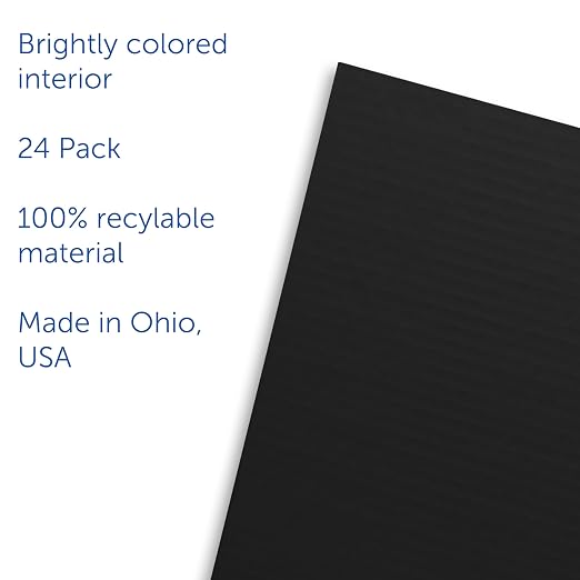 Flipside Products 18”x 48” Black Study Carrel, Privacy Boards, Student Privacy and Focus Booth for The Classroom, Desk Divider Cubby for Tests, Made in USA - 24 Pack