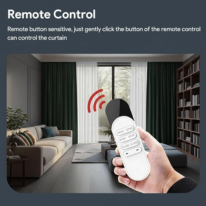ZigBee 3.0 Dual Motor Smart Curtain Track System, Ripple Fold Electric Drapery Rods, Independent Left Right Control Day Night Curtains, 1.2N.m Mini Automatic Opener (3 meters (118.1 inches))