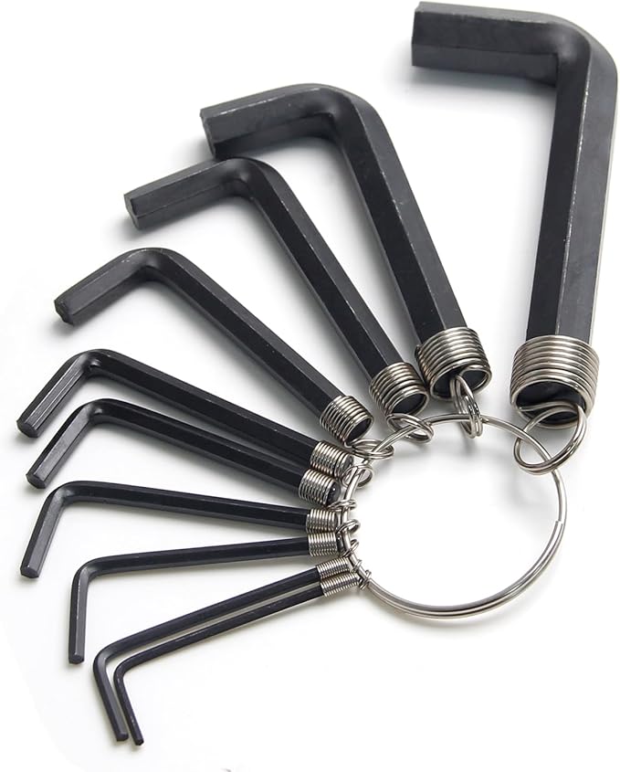 Utoolmart Hex Key Set, 10 in 1 Metric L Shape Hexagon Head Wrench with Ring for Repair Tool (Black)